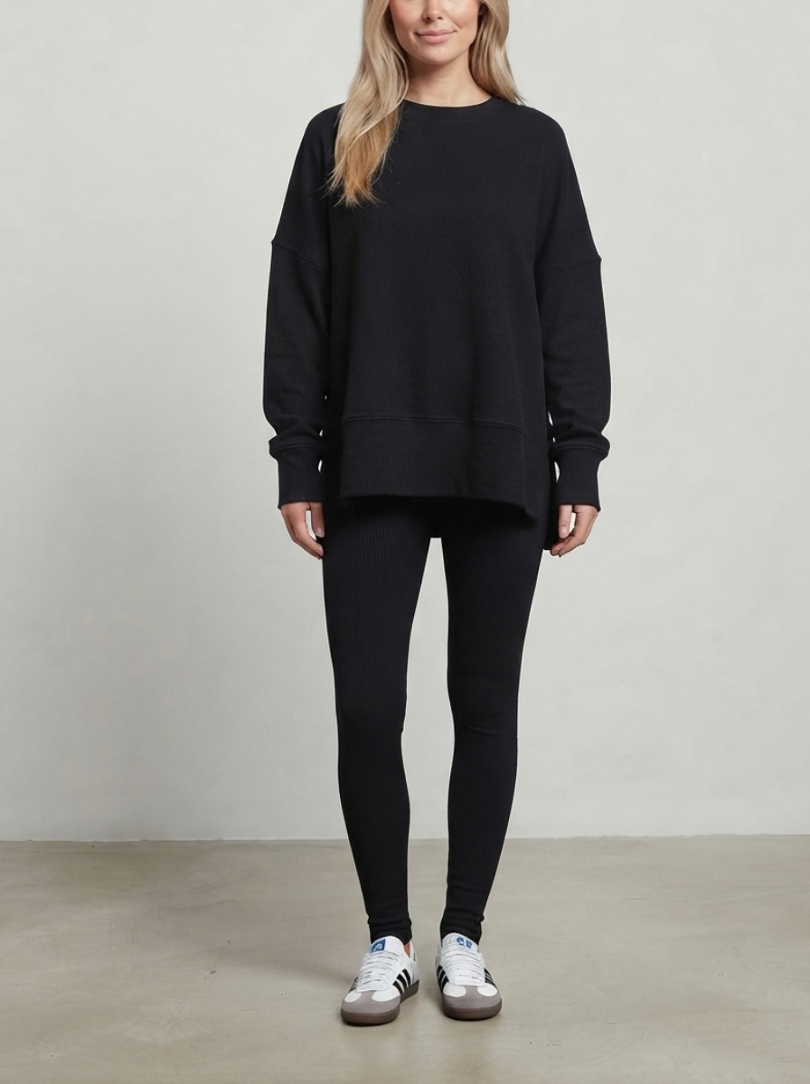 Miriam Knitted Loungewear Set - Black