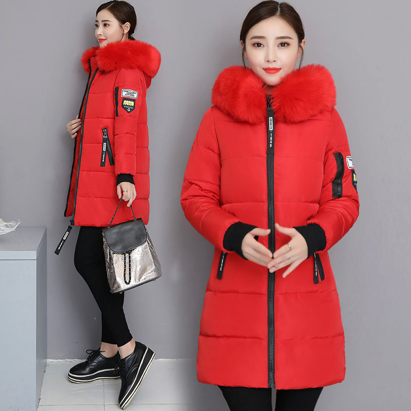 Daisy Long Puffer Winter Coat - Red