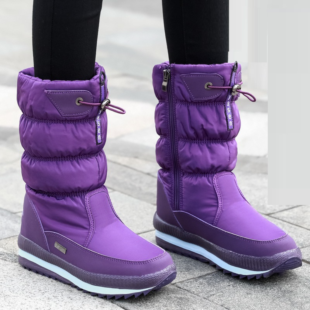 Esther Quilted Winter Boots - Purple