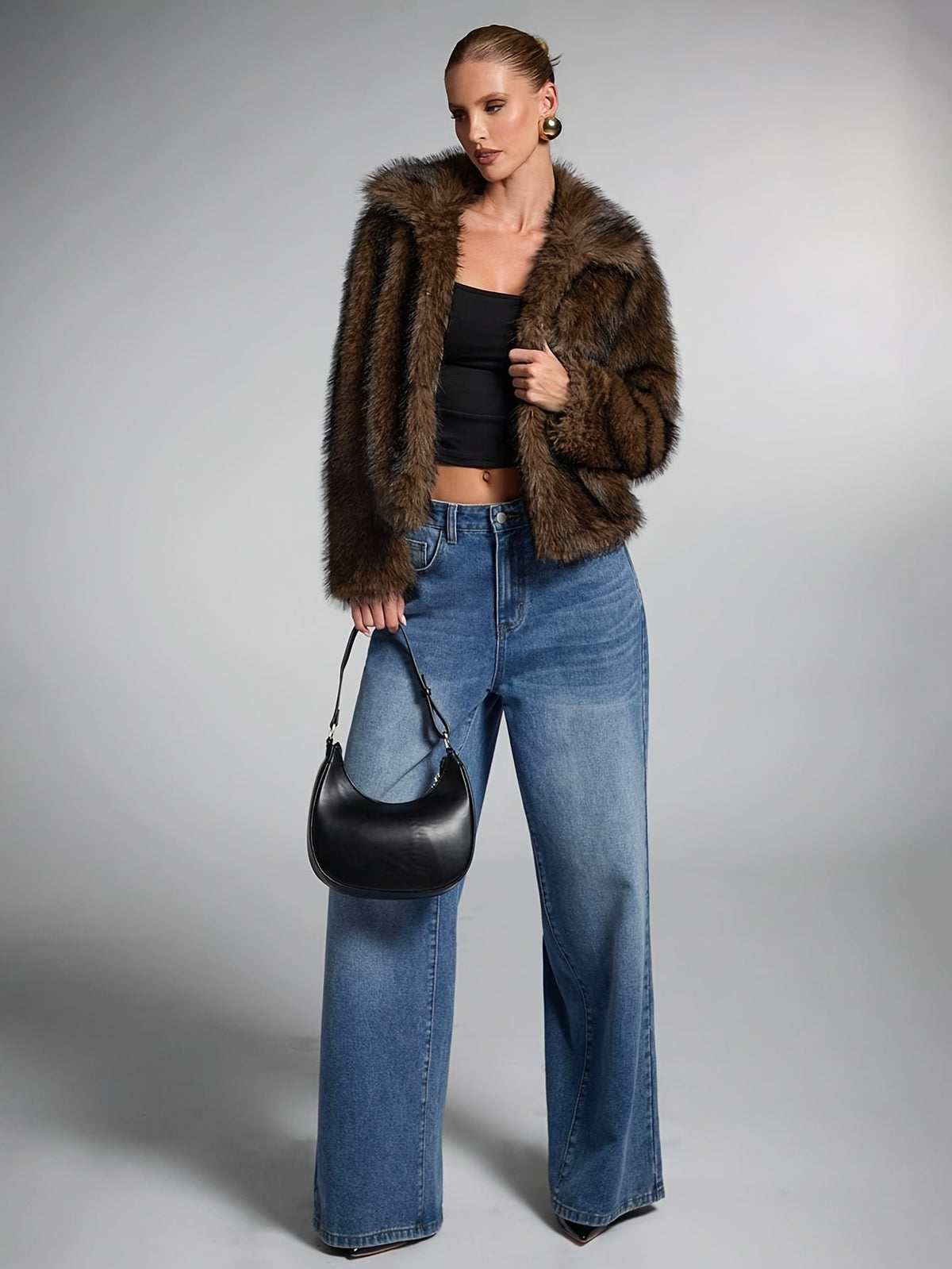 Holly Women's Cropped Plush Faux Fur Jacket