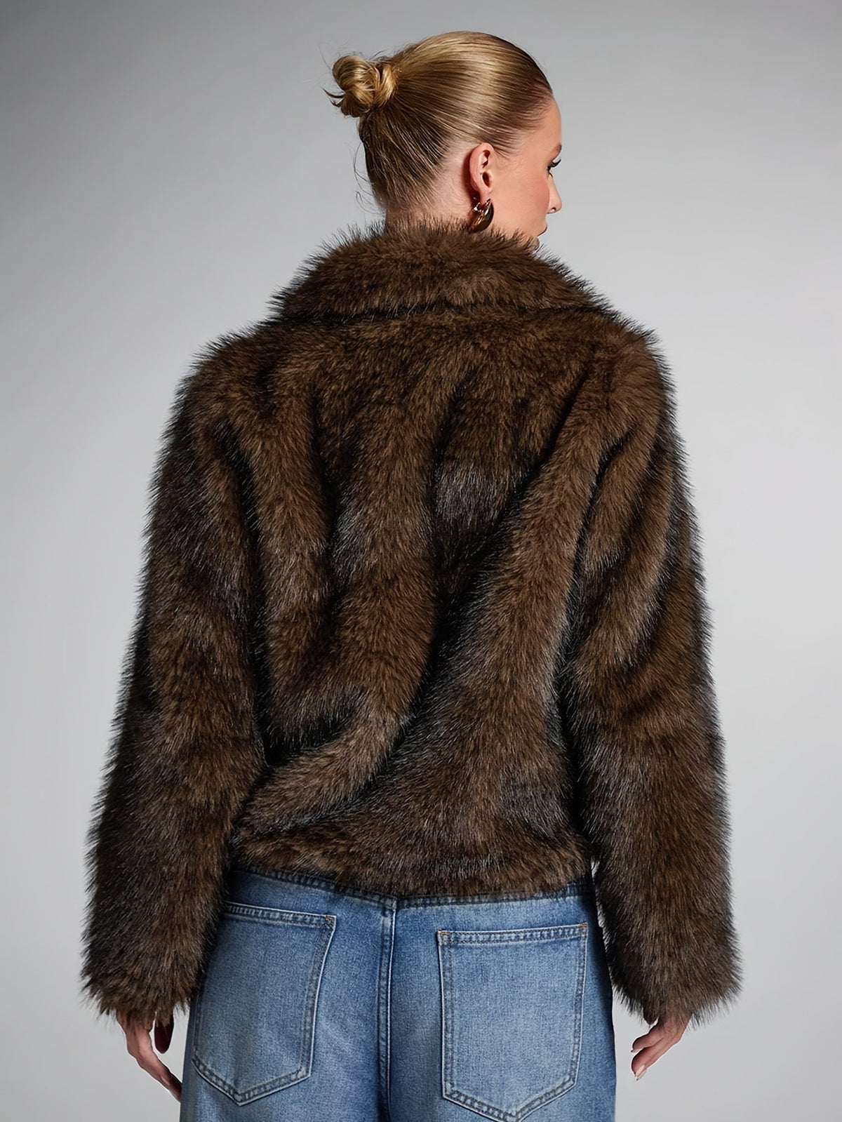 Holly Women's Cropped Plush Faux Fur Jacket