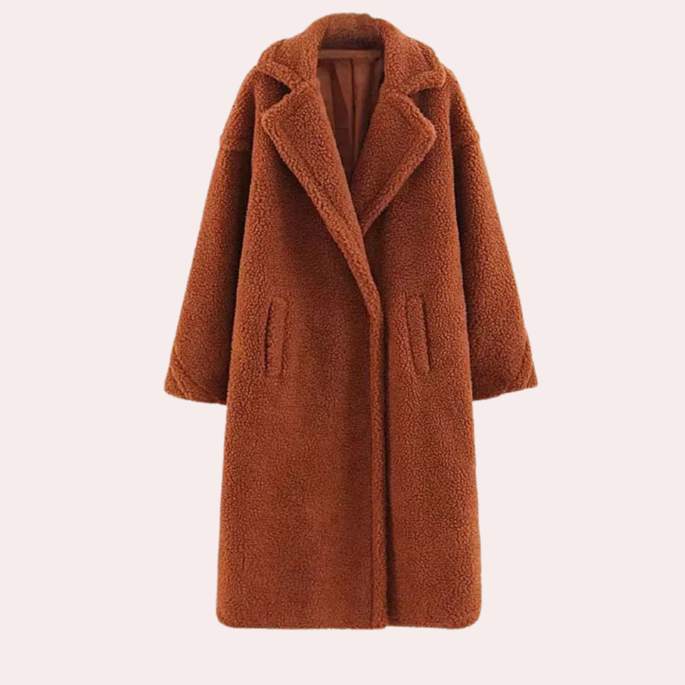 Juno Women's Winter Teddy Fleece Jacket - Brown