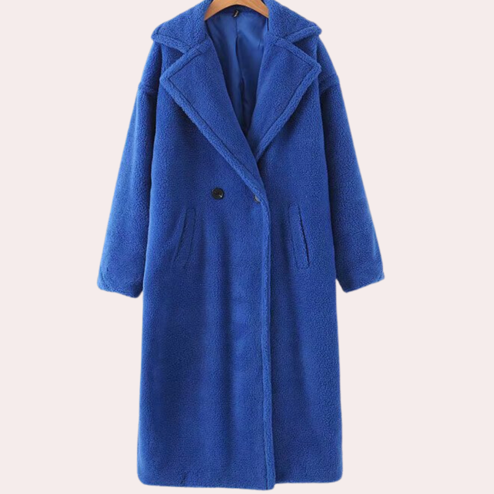 Juno Women's Winter Teddy Fleece Jacket - Blue