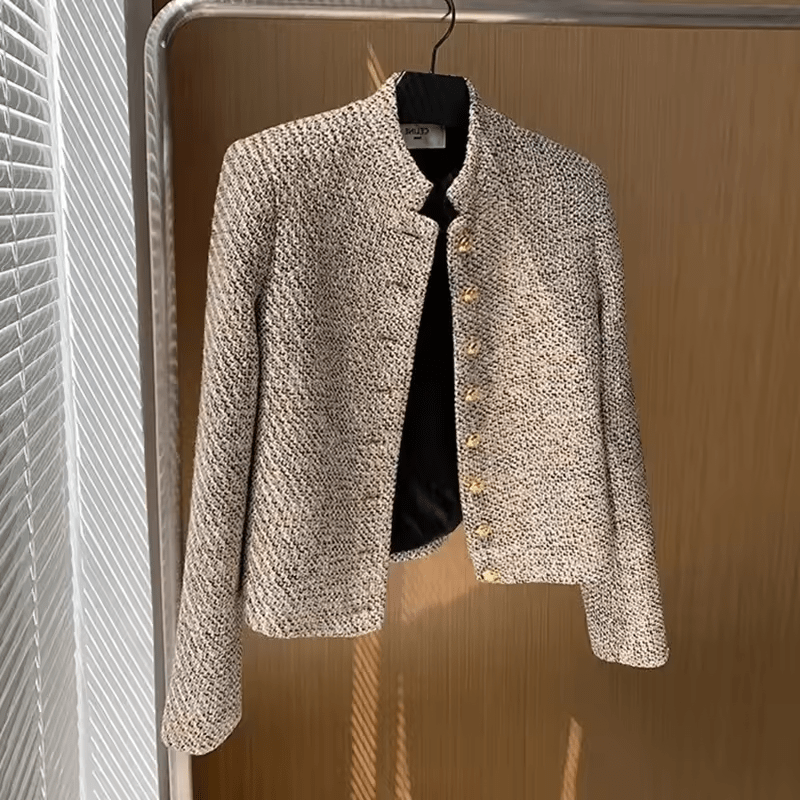 Gillian Cropped Tweed Jacket - Grey