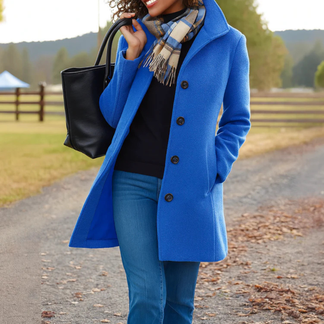 Rosie Women's Wool Winter Coat - Blue
