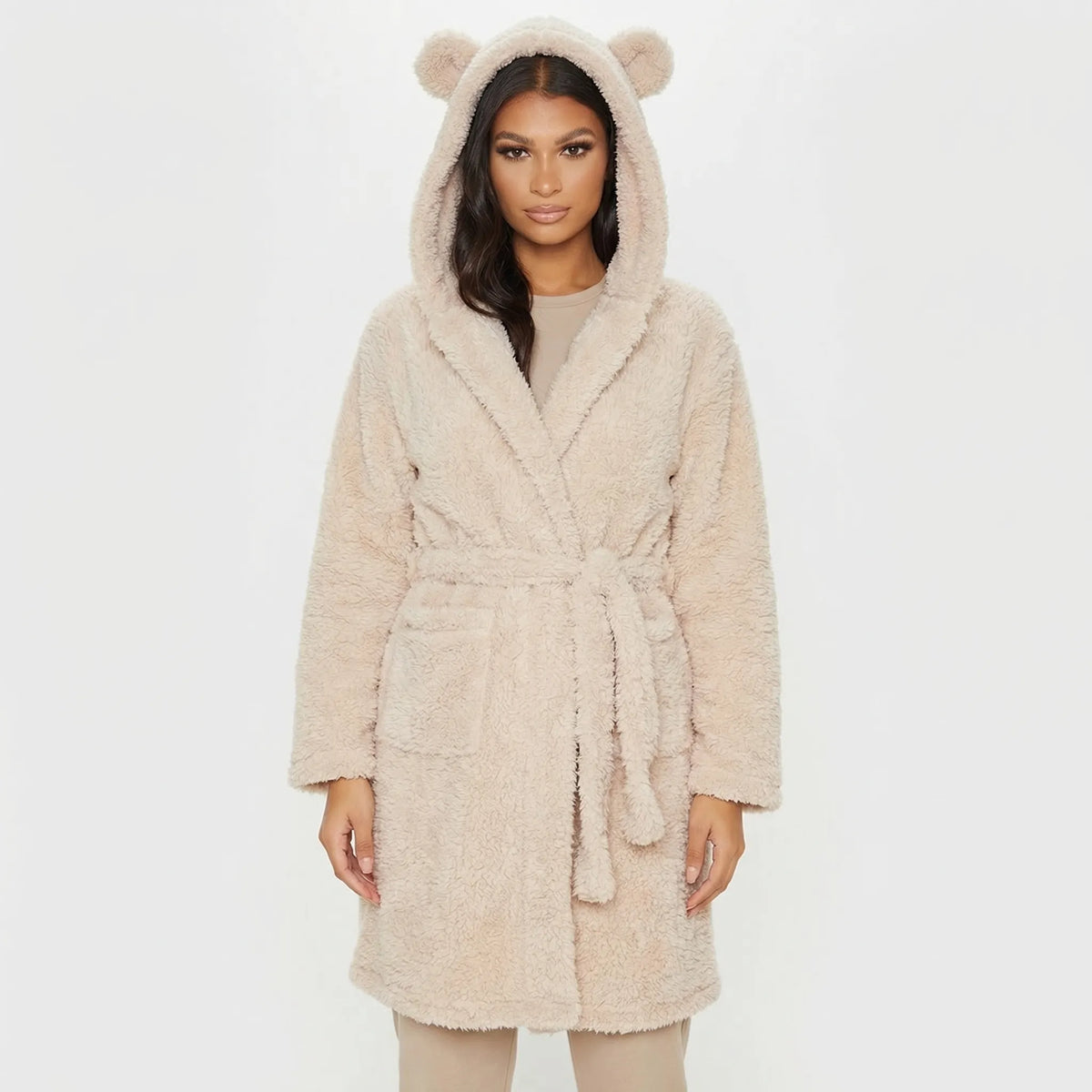 Gloria Fleece Hooded Dressing Gown