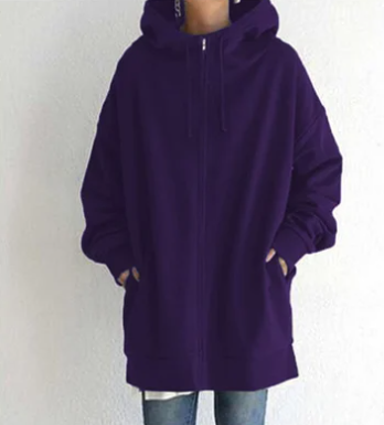 Elodie Women's Oversized Zip Up Hoodie - Lilac