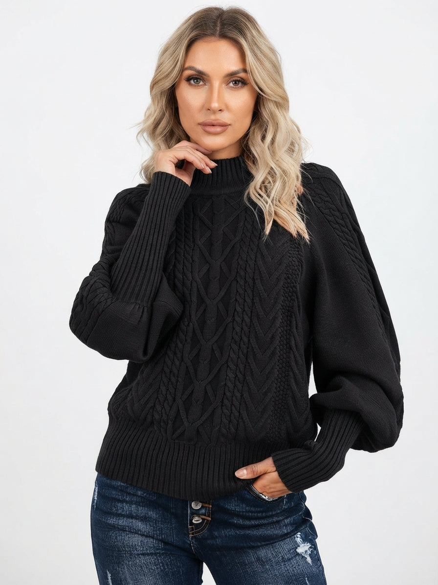 Clemmie Women's Cable Knit Jumper - Black