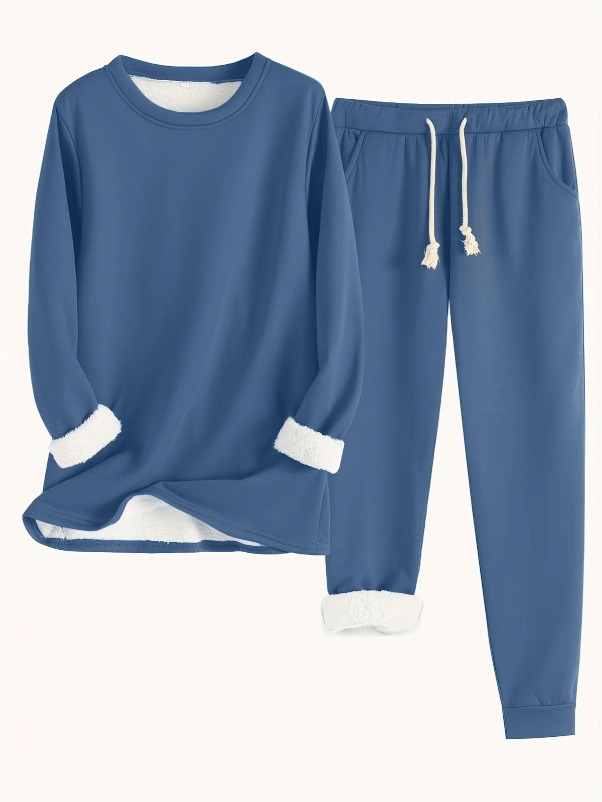Annette Fleece Lined Loungewear Set - Dark Blue