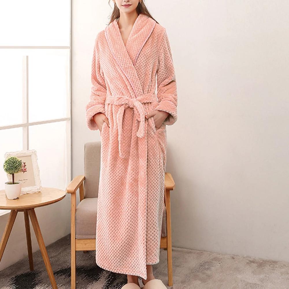 Sheila Long Fleece Dressing Gown - Pink