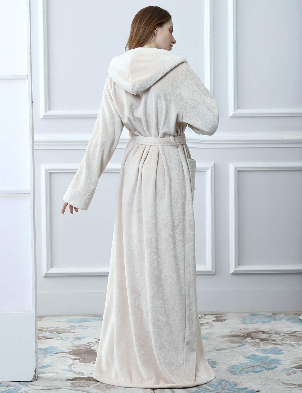 Hilda Long Fleece Hooded Dressing Gown