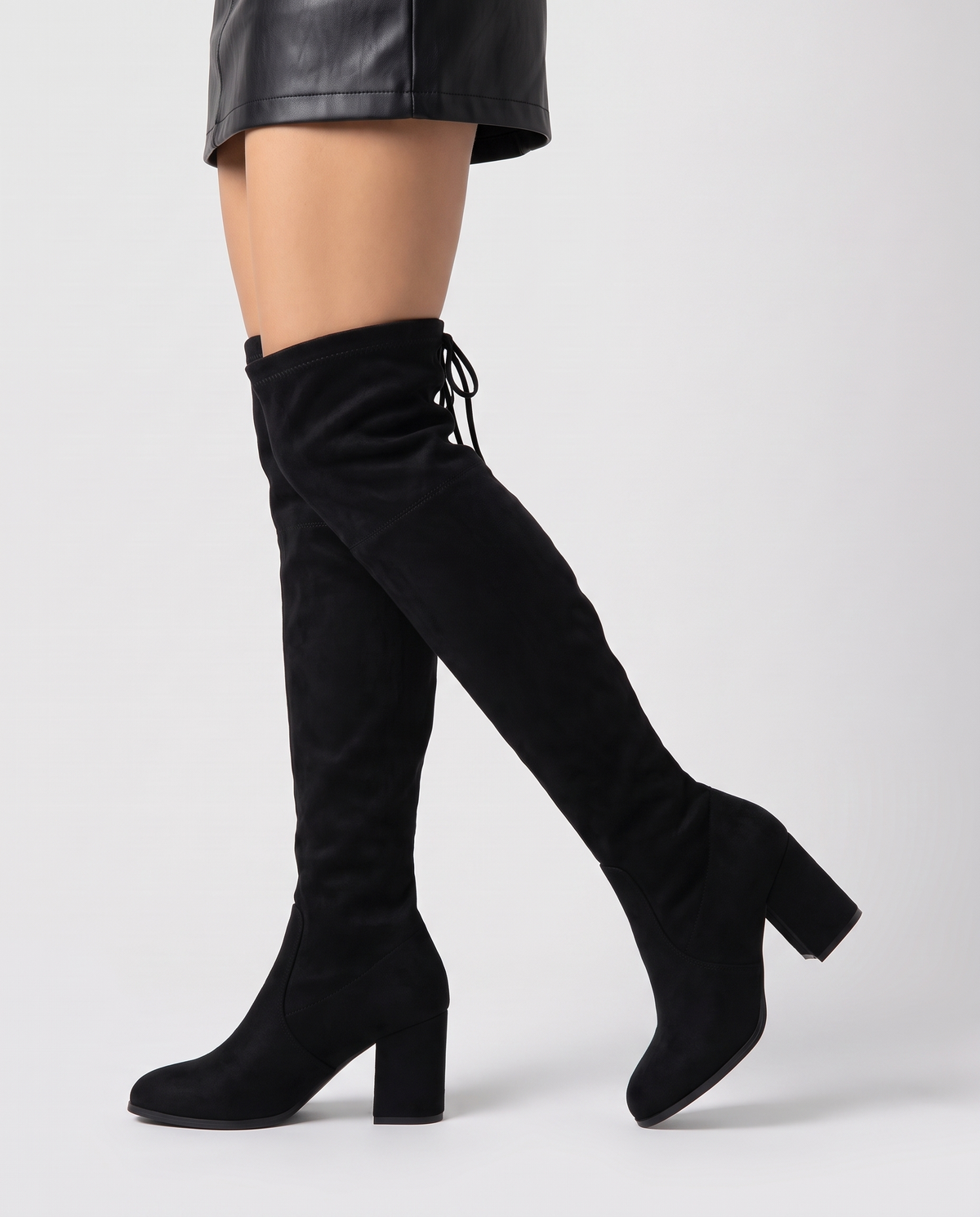 Mirabel Women's Suede Over the Knee Boots - Black