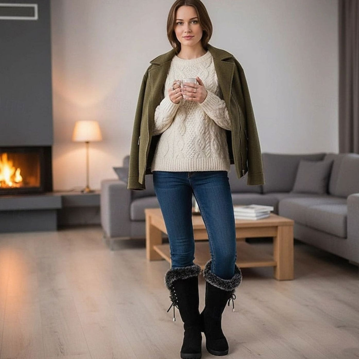 Jodie Faux Suede Knee High Boots
