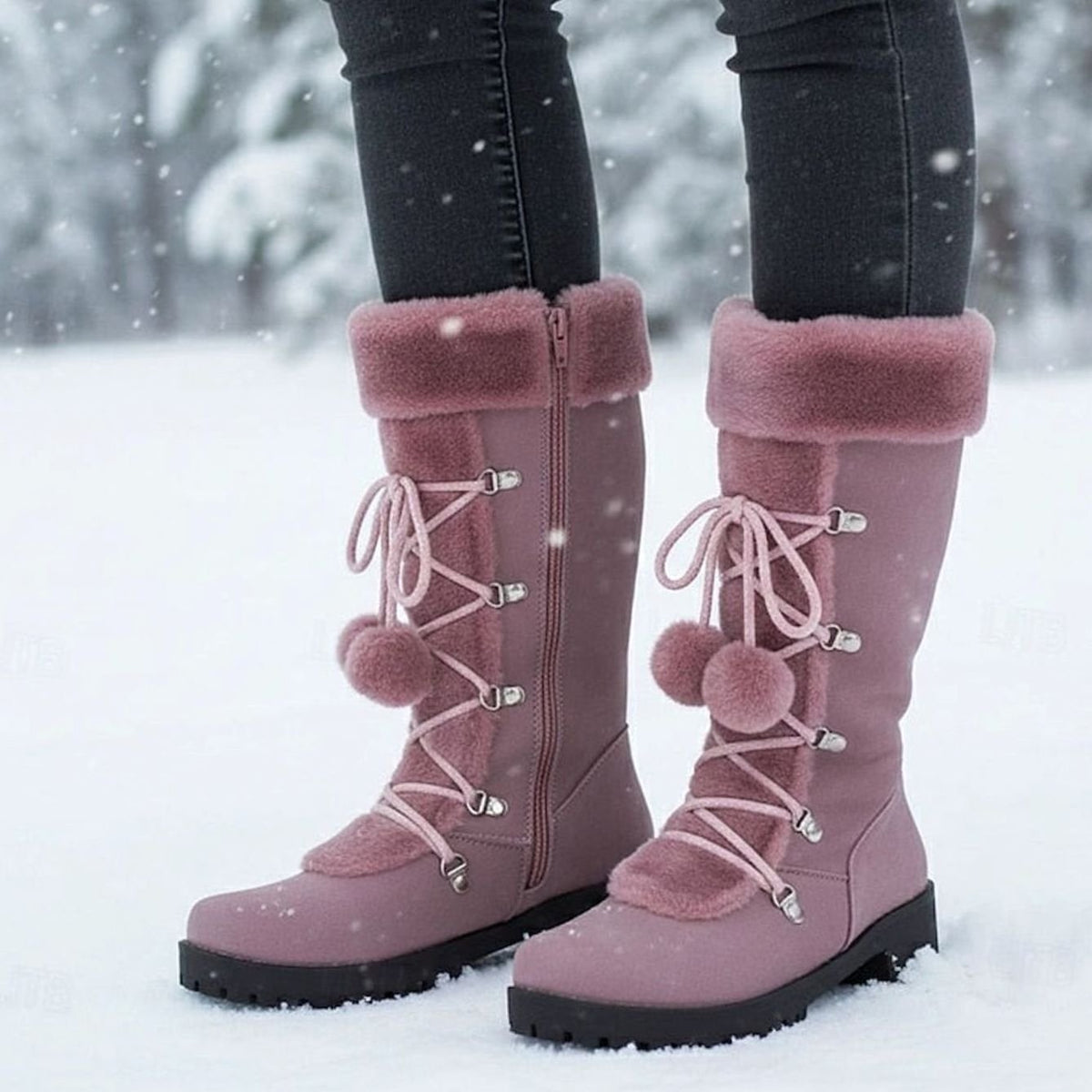 Pauline Faux Suede Winter Boots - Purple