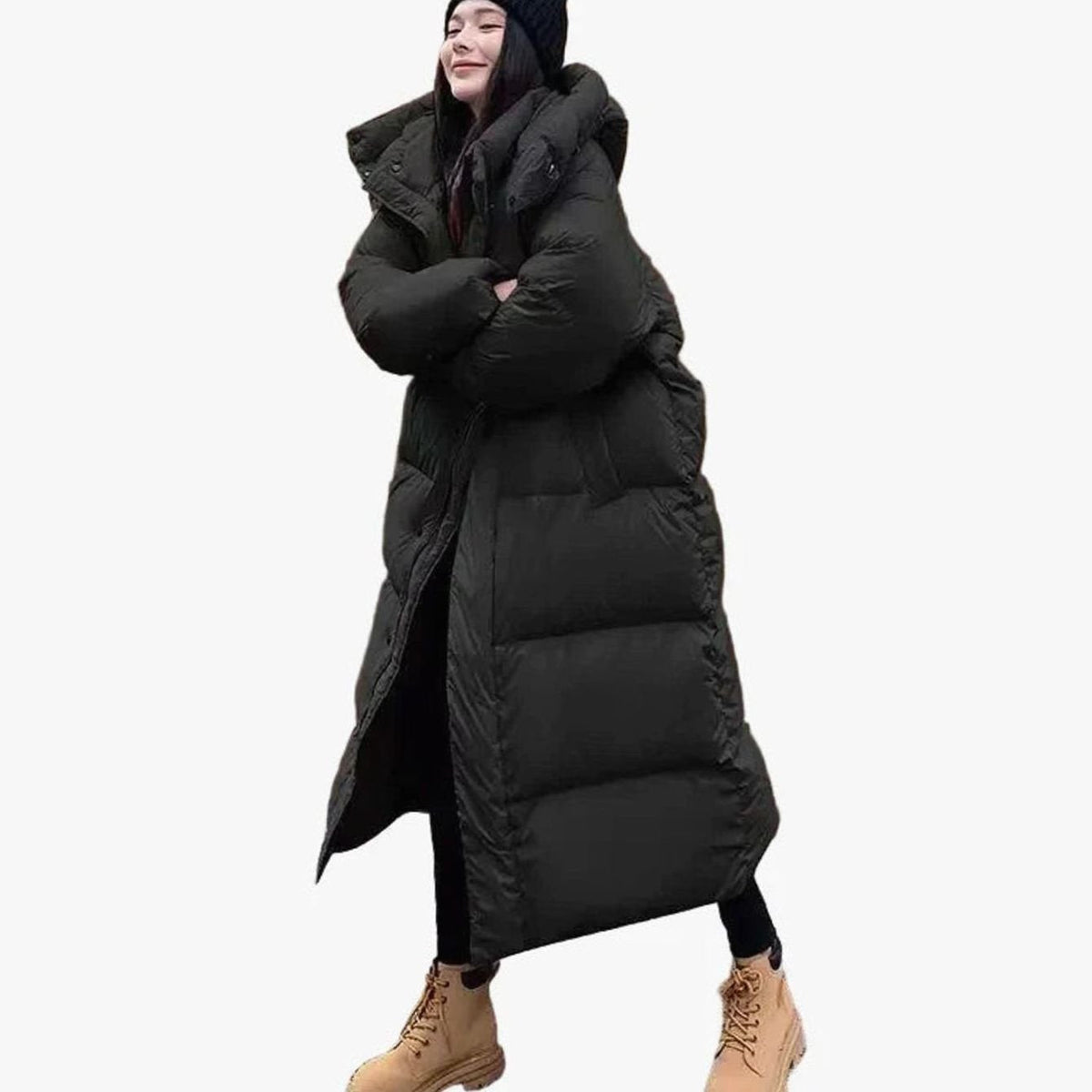 Vera Women's Long Puffer Coat - Black