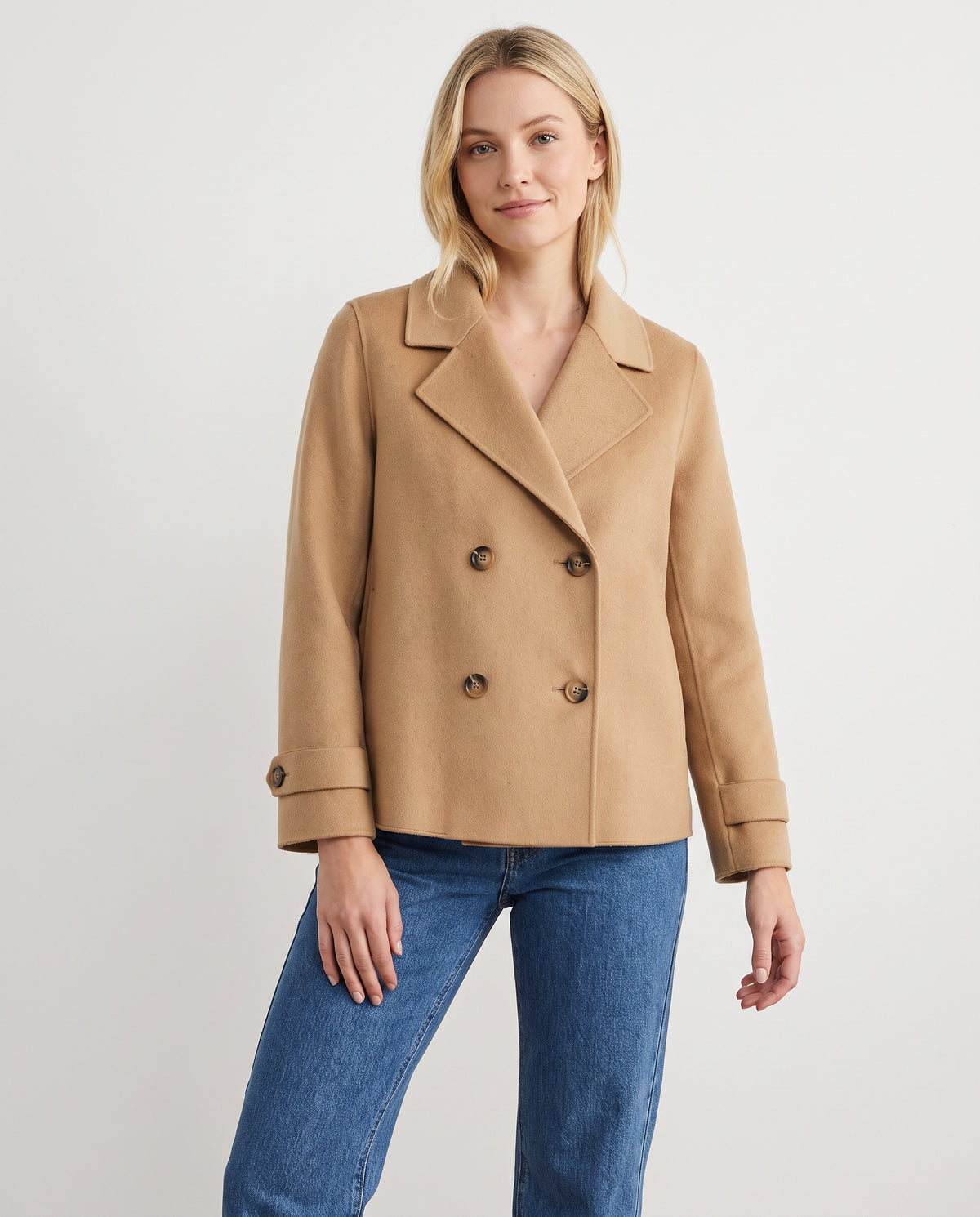 Nesta Women's Wool Blend Peacoat in Khaki
