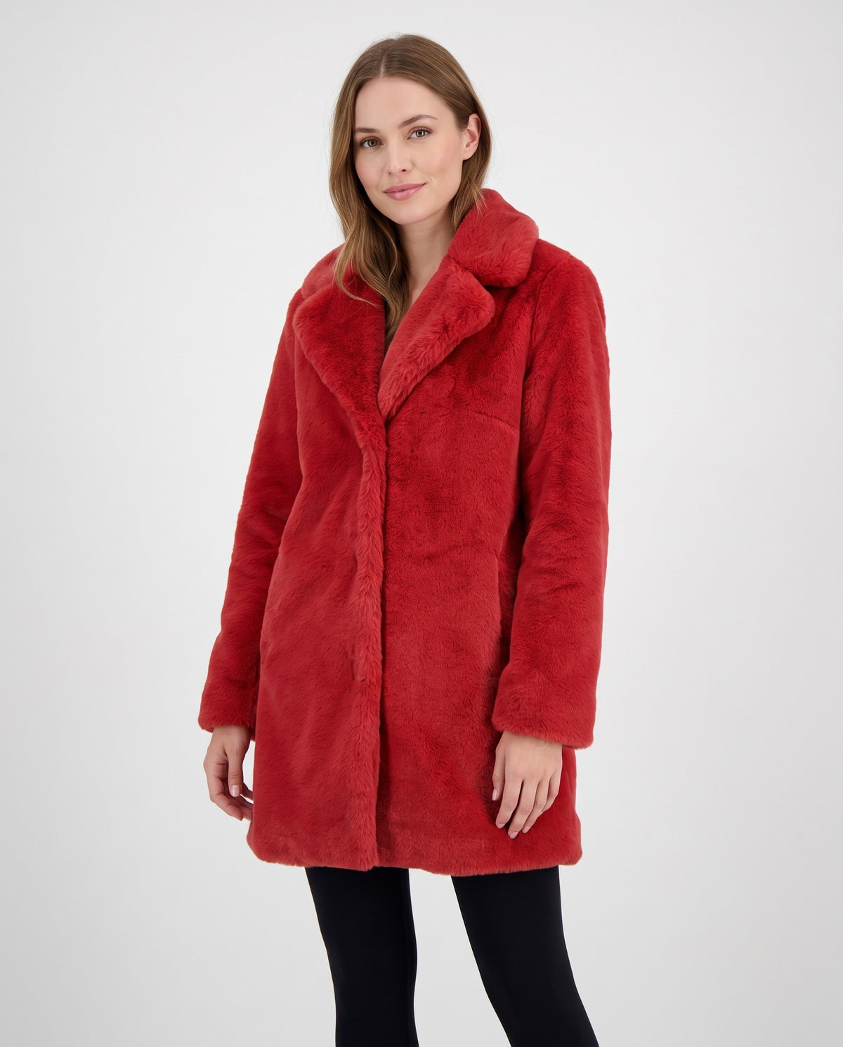 Mali Women's Winter Faux Fur Coat in Red