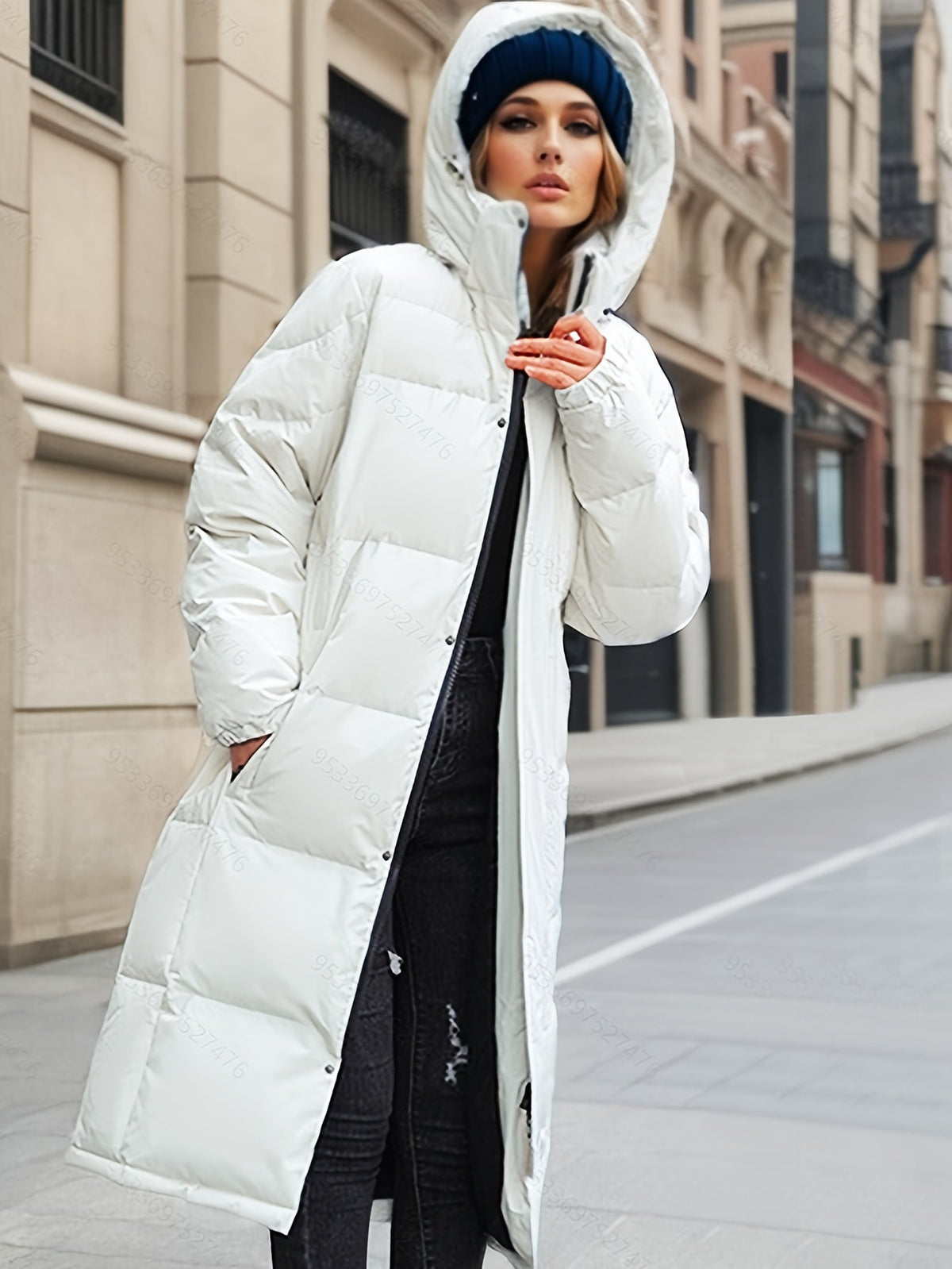 Lucinda Long Puffer Winter Coat - White