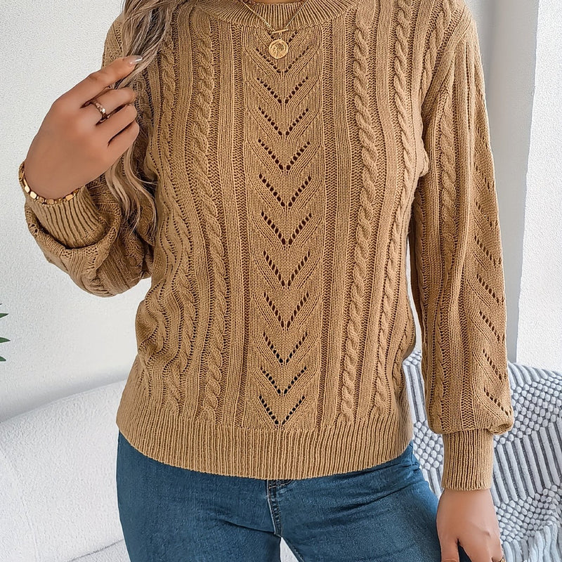 Penny Women's Cable Knit Jumper - Khaki