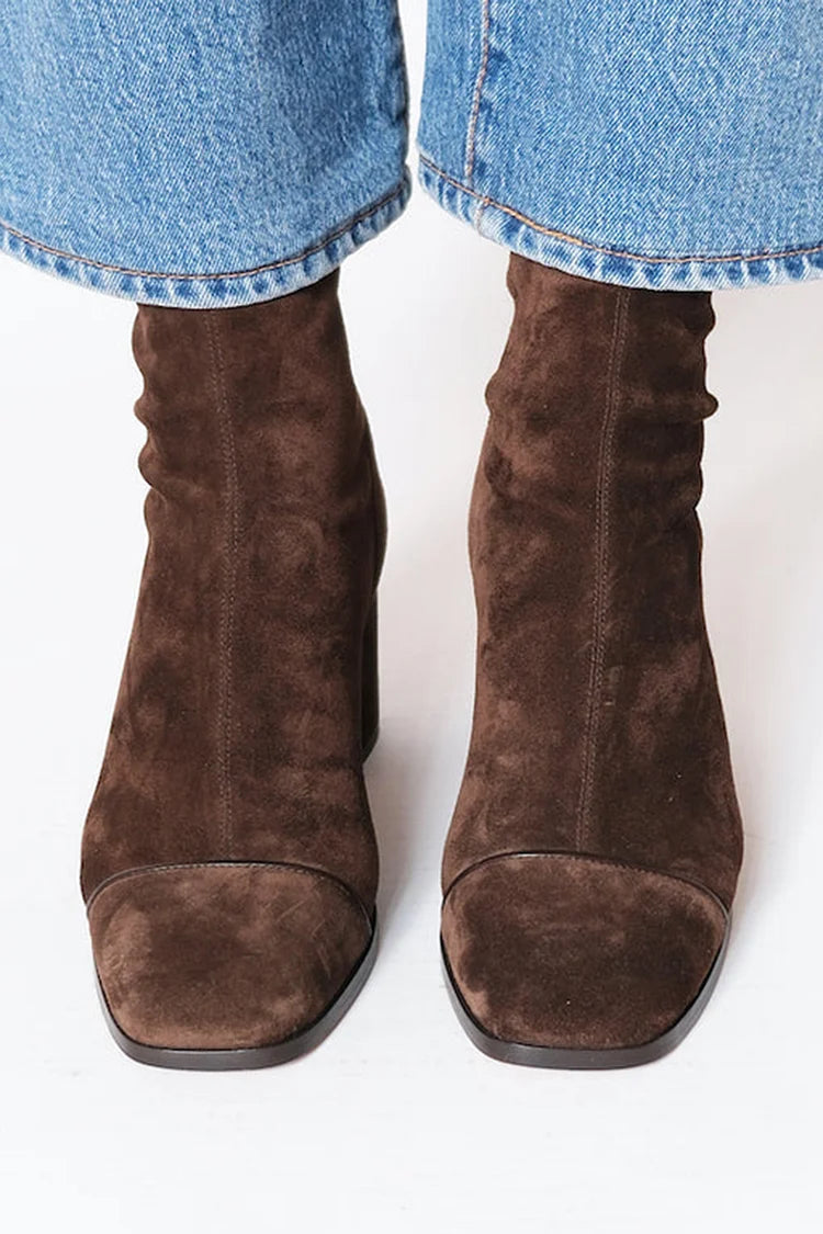 Amy Women's Suede Winter Heeled Ankle Boots