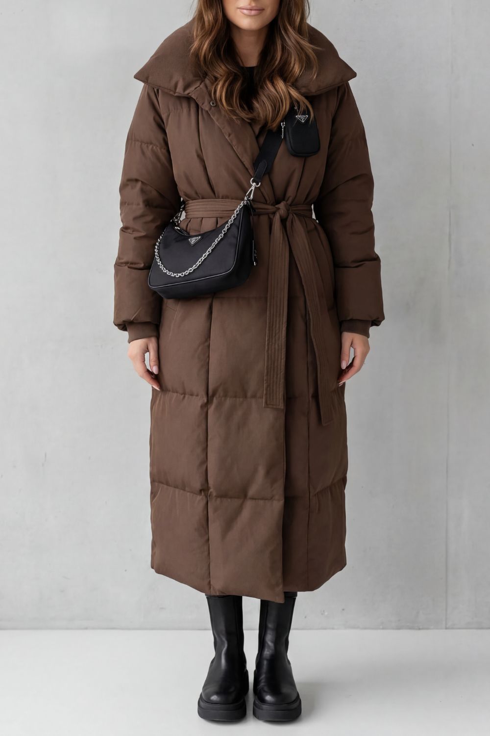 Blythe Women's Long Puffer Coat - Brown