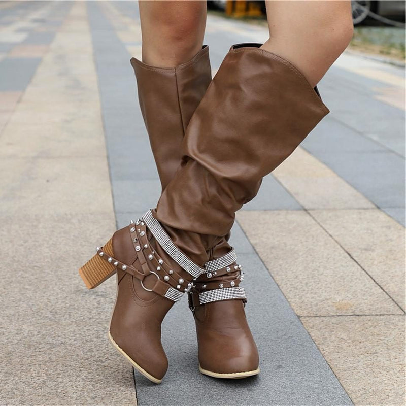 Marlowe Women's Leather Knee High Boots