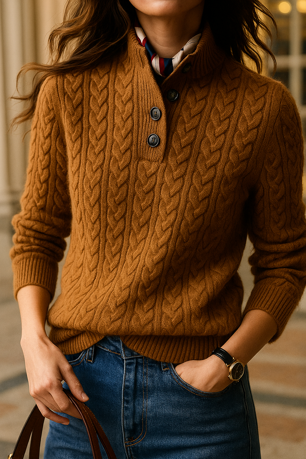 Dottie Women's Cashmere Cable Knit Jumper