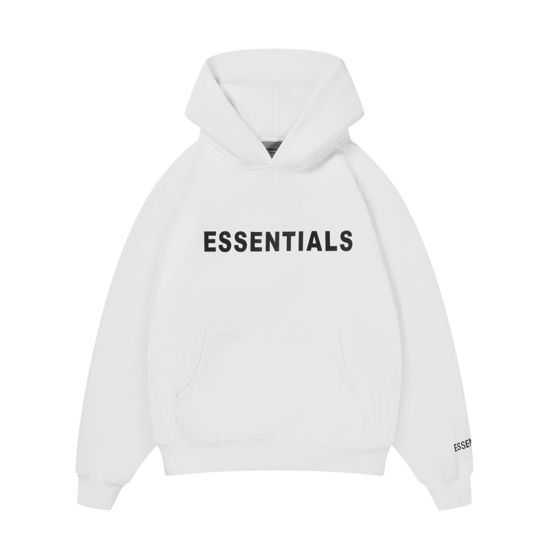 ES Hoodie - White Oversized Long-Sleeve Pullover Unisex