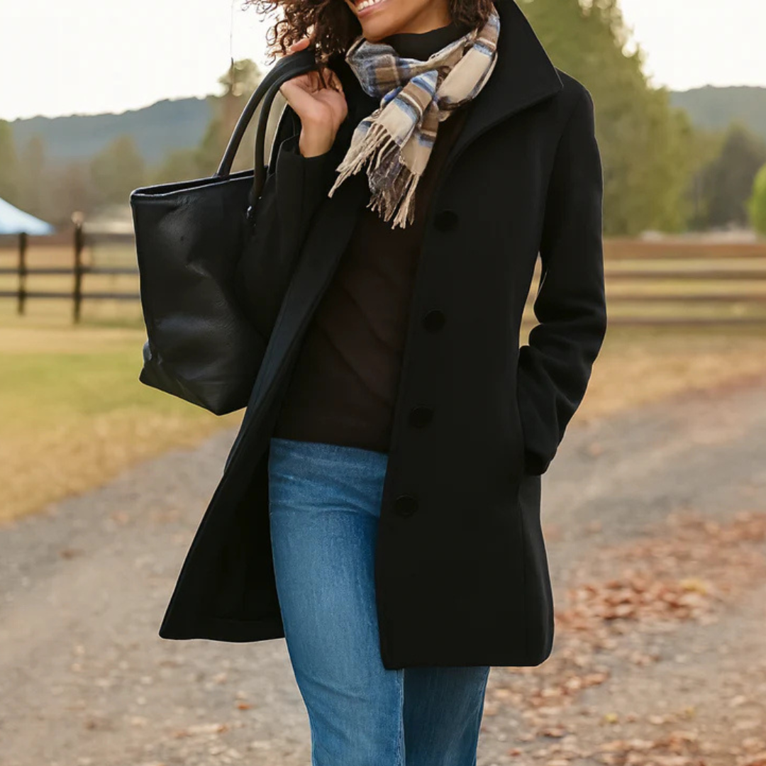 Rosie Women's Wool Winter Coat - Black