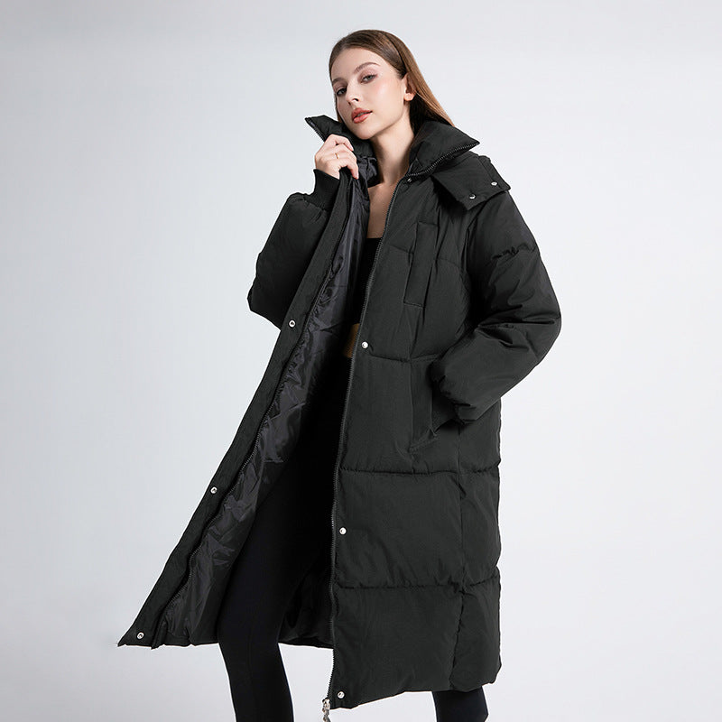 Winifred Women's Long Puffer Coat - Black