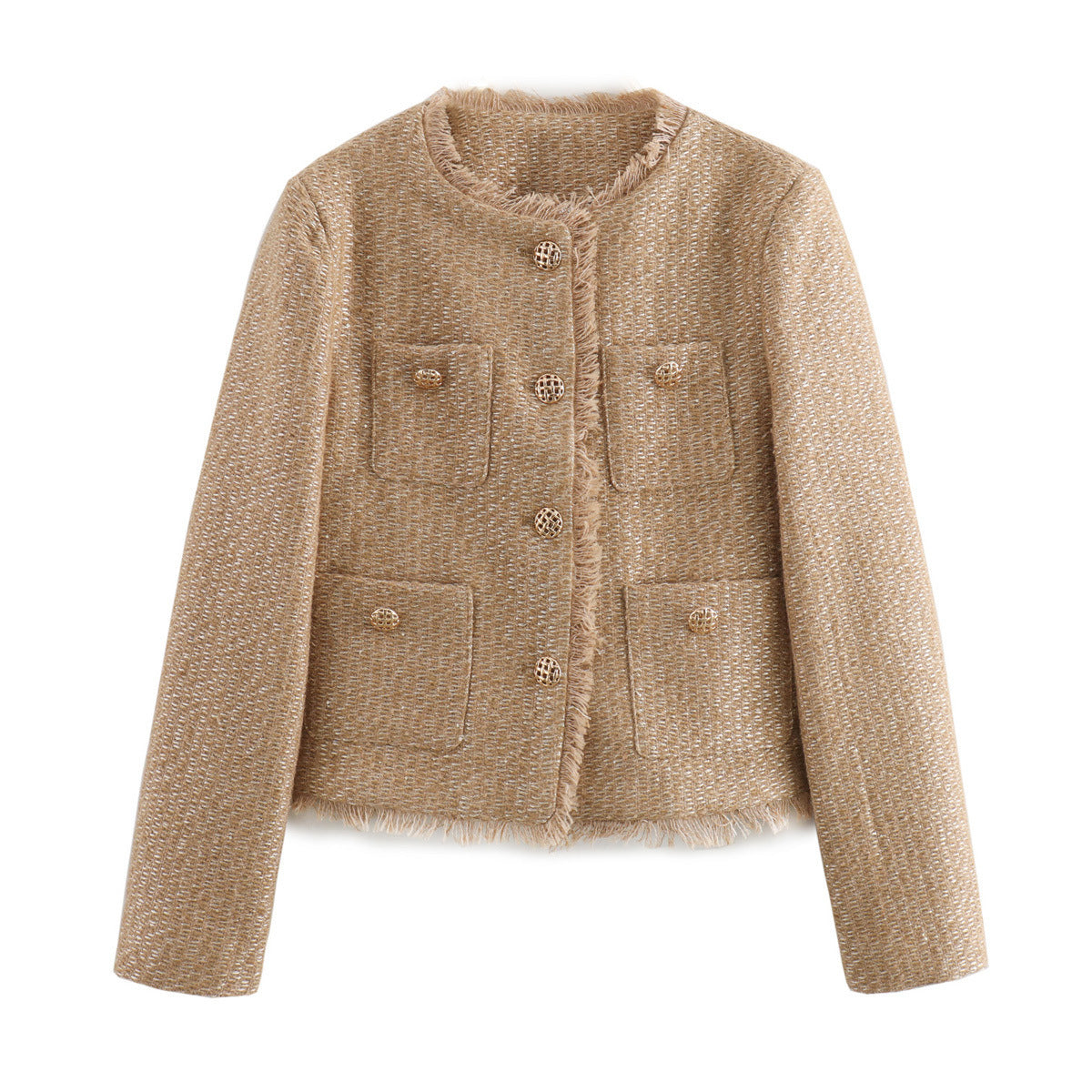 Louisa Tweed Jacket - Khaki