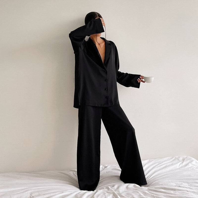 Willa Women's Pyjama Lounge Set - Black
