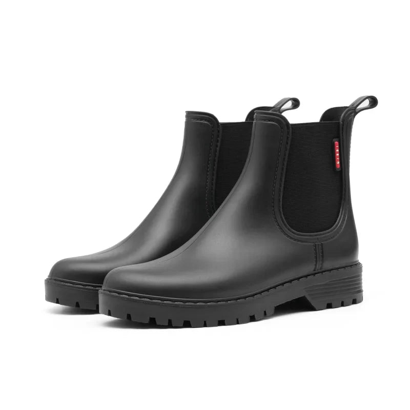 Thea Women's Rubber Chelsea Boots - Black