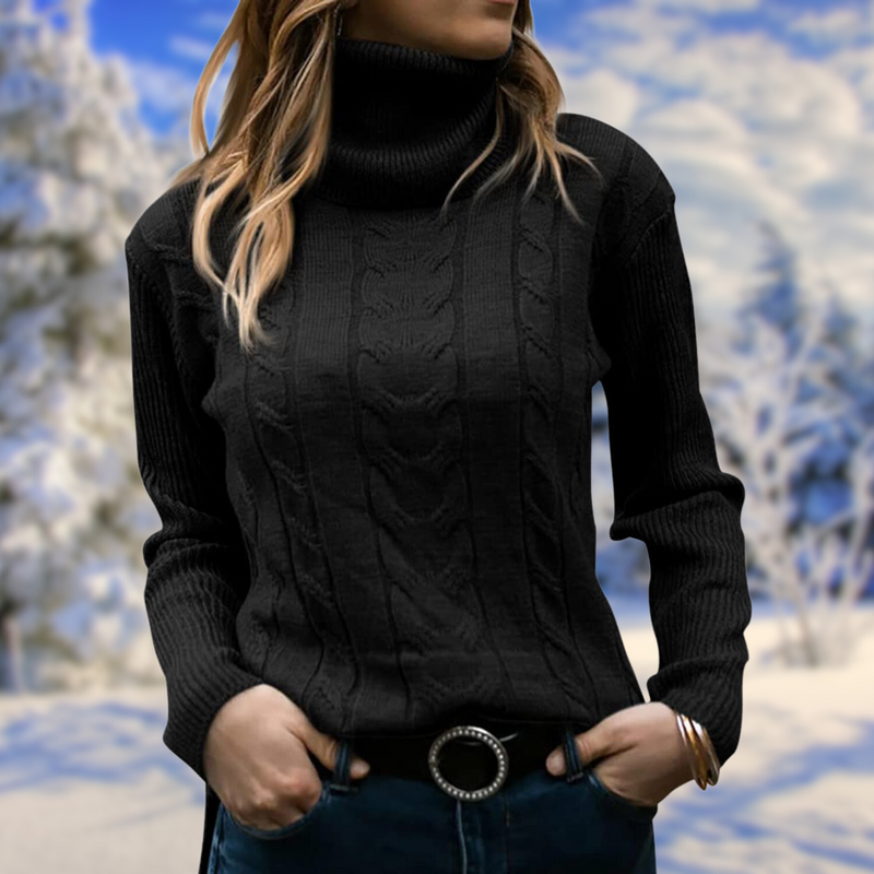 Matilda Women's Cable Knit Jumper - Black