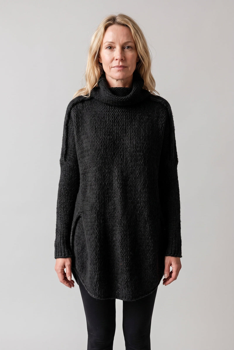 Carys Women's Chunky Knitted Jumper Dress - Black