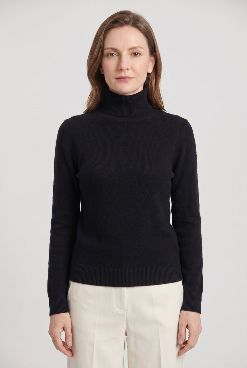 Prue Women's Cashmere Roll Neck Jumper - Black
