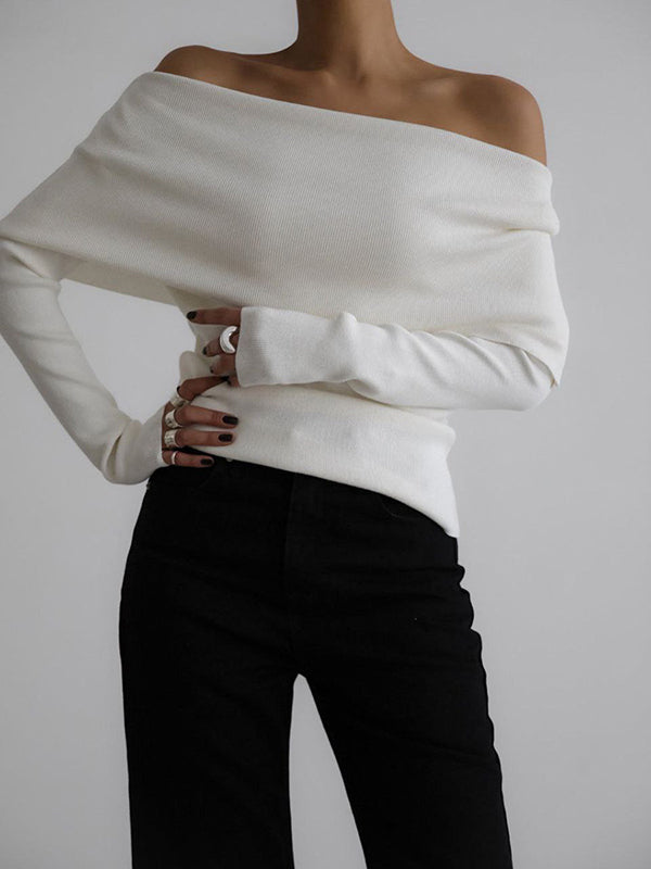 Marina Off the Shoulder Jumper - White