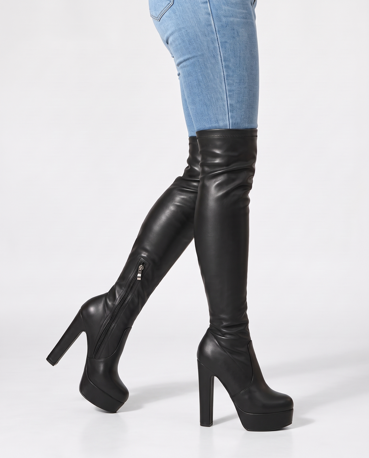 Catrin Women's Platform Over the Knee Boots - Black