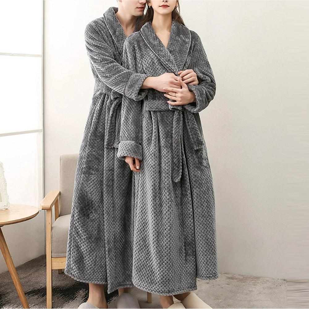 Sheila Long Fleece Dressing Gown - Grey