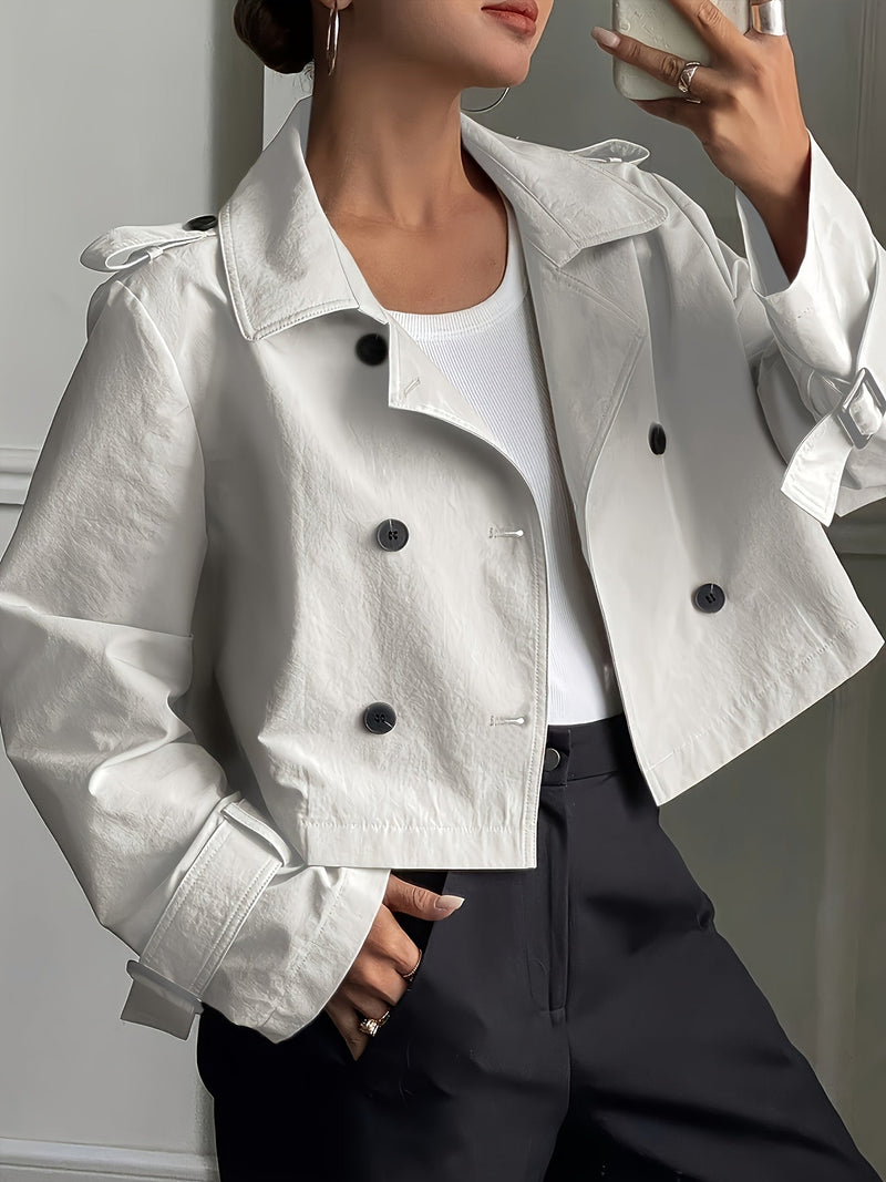 Joy Women's Cotton Cropped Peacoat