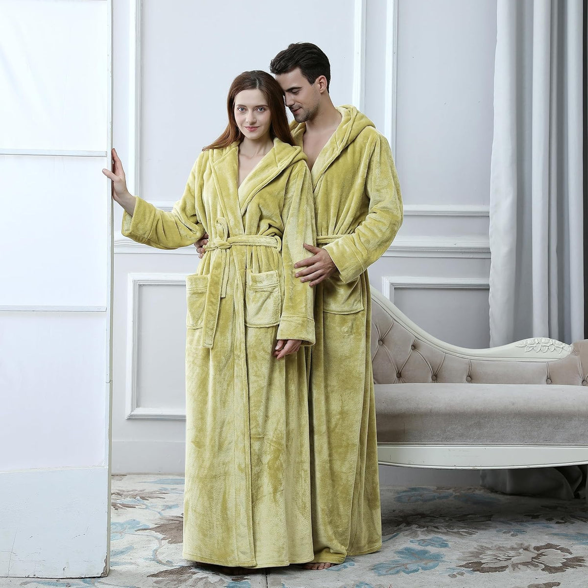 Hilda Long Fleece Hooded Dressing Gown