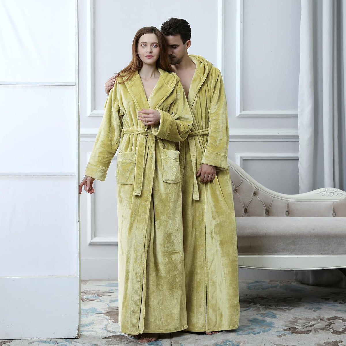 Hilda Long Fleece Hooded Dressing Gown