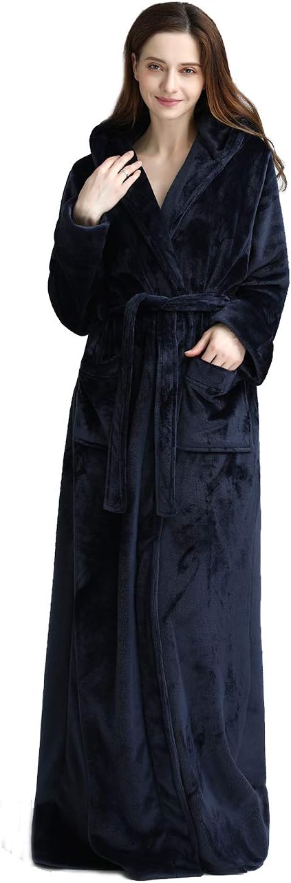 Hilda Long Fleece Hooded Dressing Gown