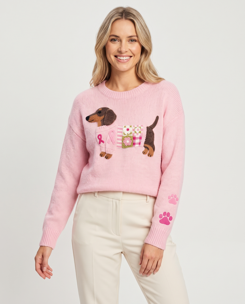 Hattie Women's Knitted Jumper in Pink