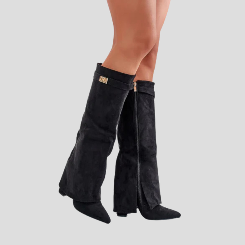 Sian Women's Suede Flat Knee High Boots