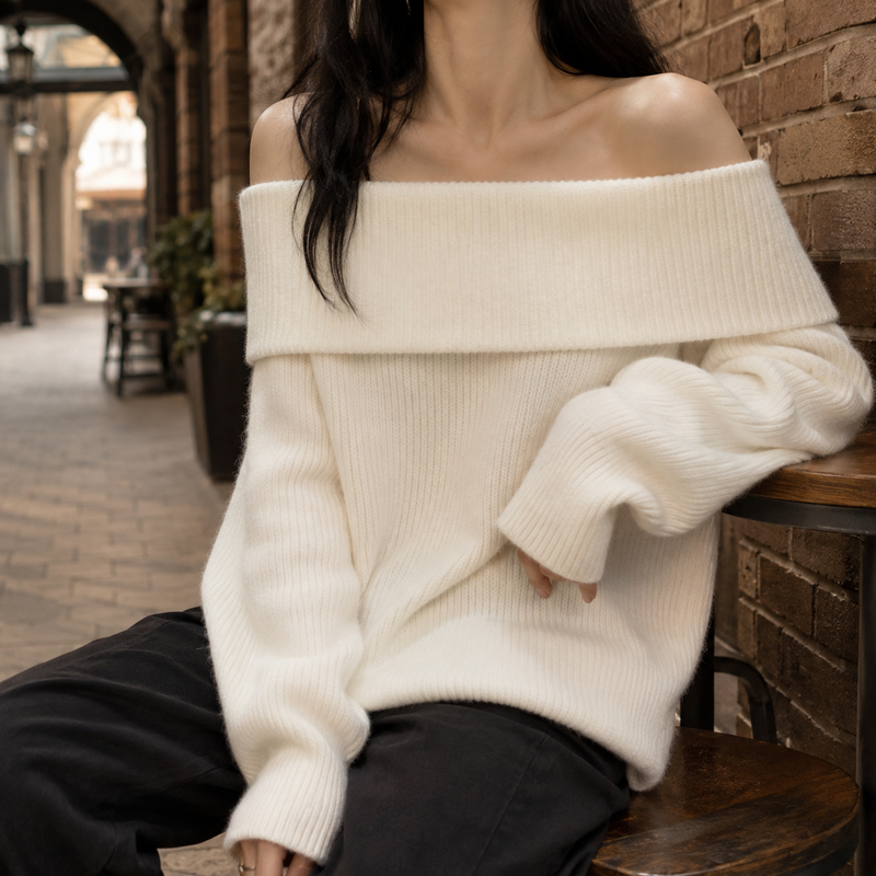 Ursula Women's Off the Shoulder Jumper - White