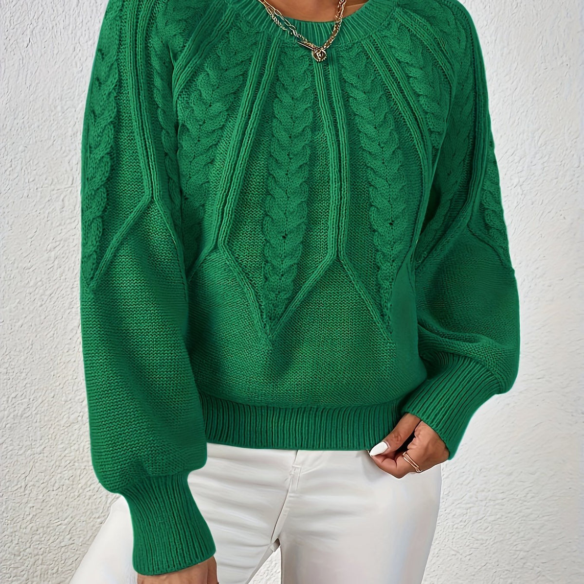 Marnie Women's Cable Knit Jumper - Green