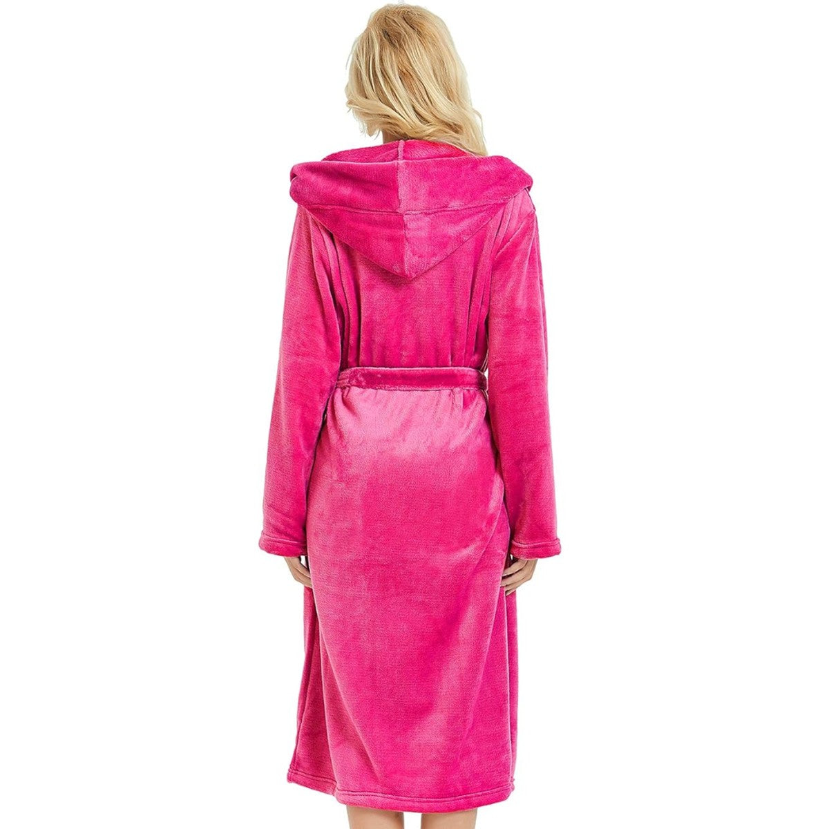 Lorraine Long Fleece Hooded Dressing Gown