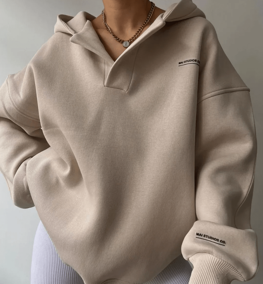 Ffion Women's Oversized Hoodie - Beige