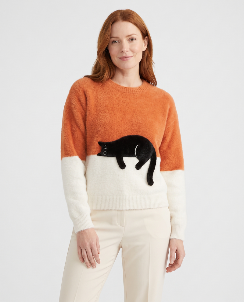 Millie Women's Knitted Jumper in Orange